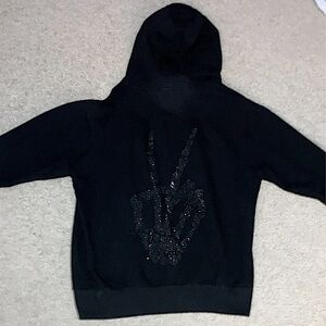 Denim Civilization Skeleton Peace Hoodie